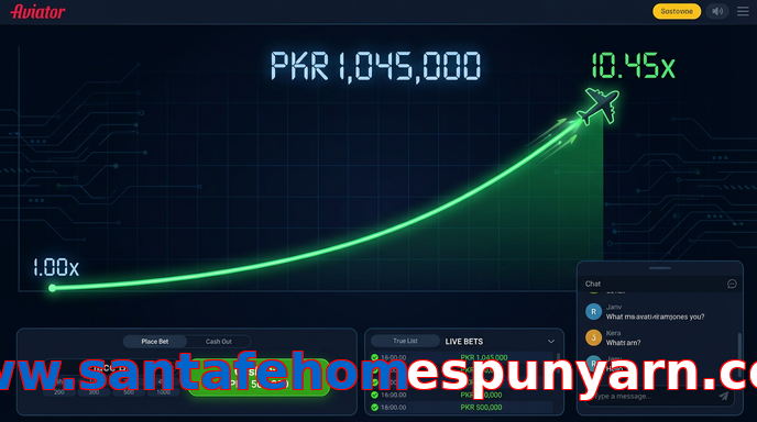 Main screen of Www.santafehomespunyarn.com aviator page for PK players